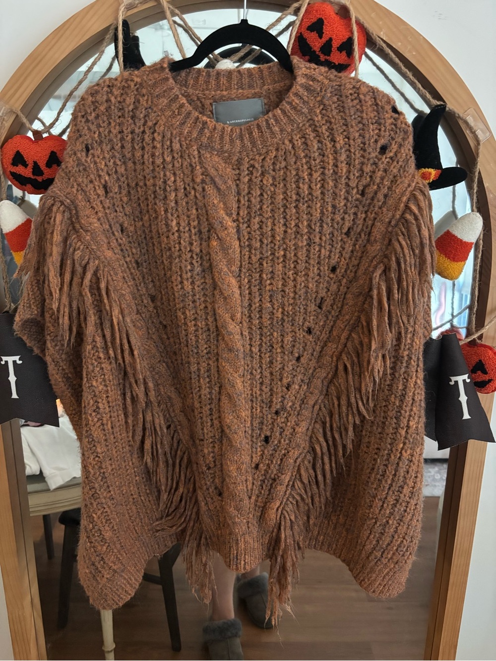 Anthropologie Marled Fringe Poncho